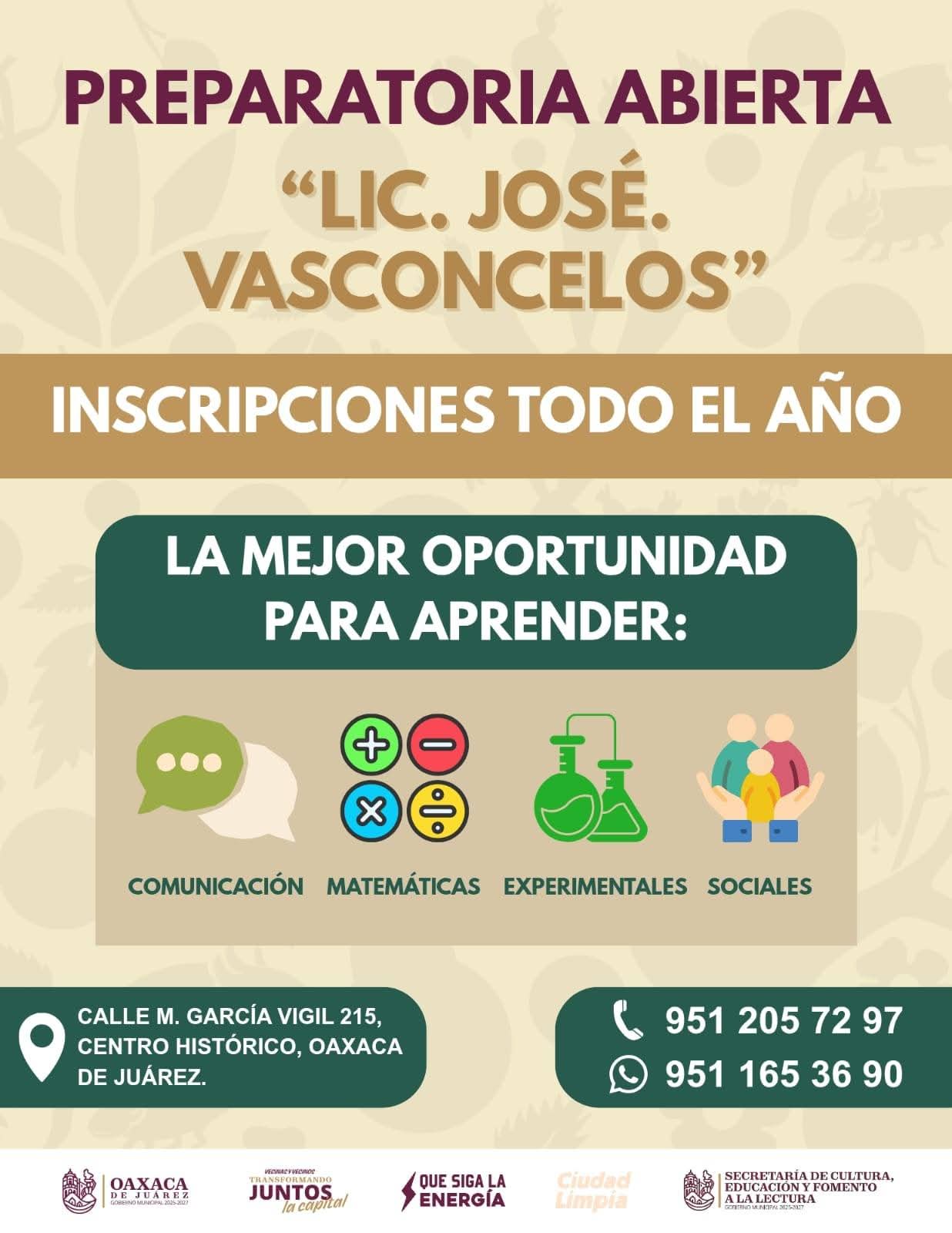 Preparatoria Abierta “José Vasconcelos”, una opción educativa para jóvenes y adultos de Oaxaca de Juárez