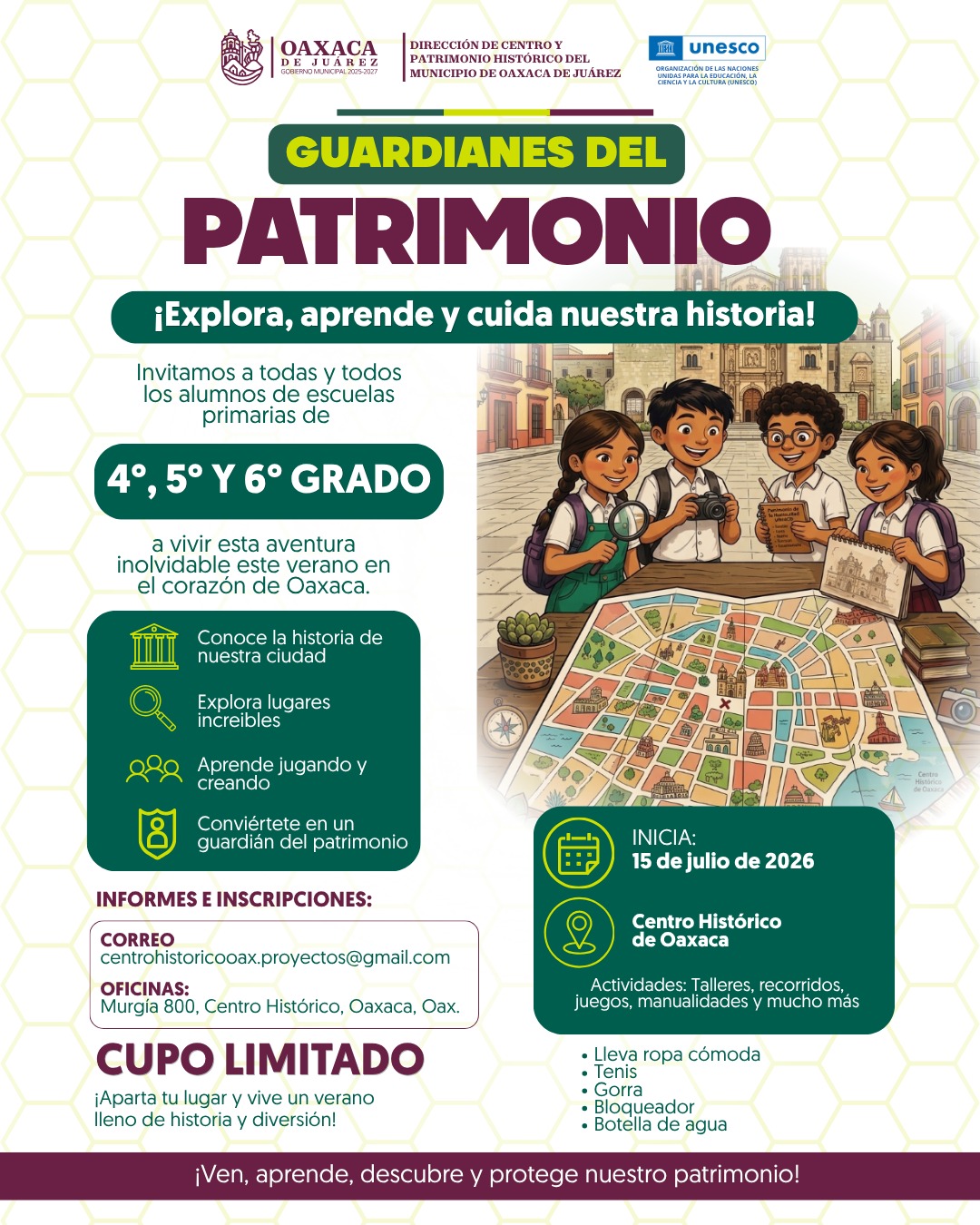 Niñas y niños pueden convertirse en Guardianes del Patrimonio