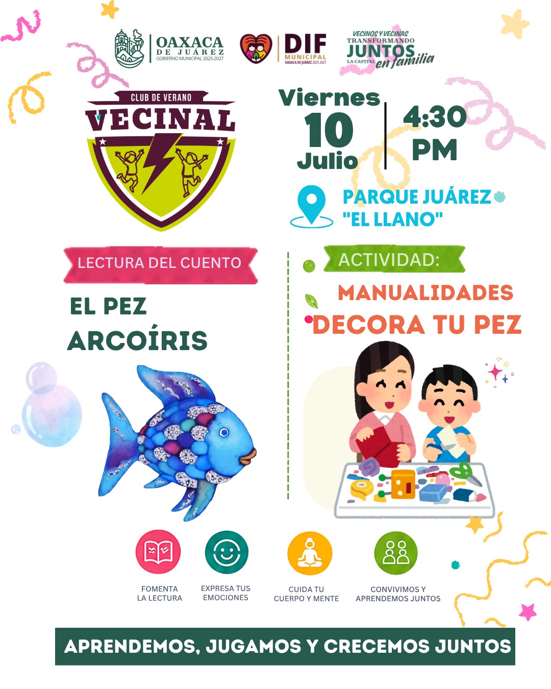 Invita DIF Municipal a niñas y niños a participar en el Club de Verano Vecinal