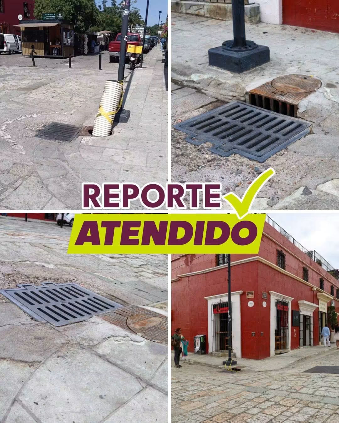 Reporte recibido, reporte atendido por el Municipio de Oaxaca de Juárez