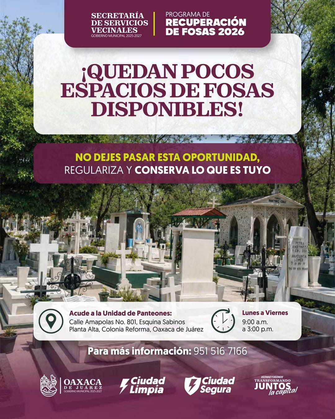 Regulariza y conserva tus derechos sobre una fosa
