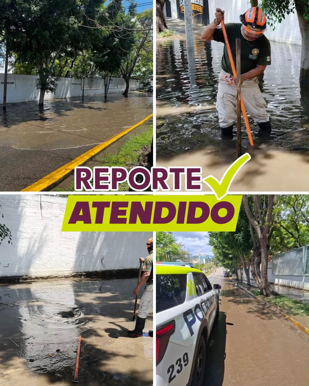 Atienden reporte de encharcamiento en la colonia Reforma
