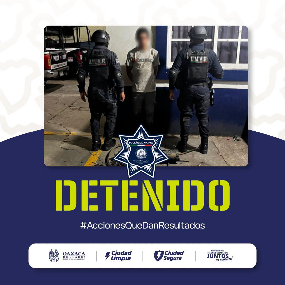 Policía Municipal detiene a persona por presunto robo de cableado en Héroes de Chapultepec