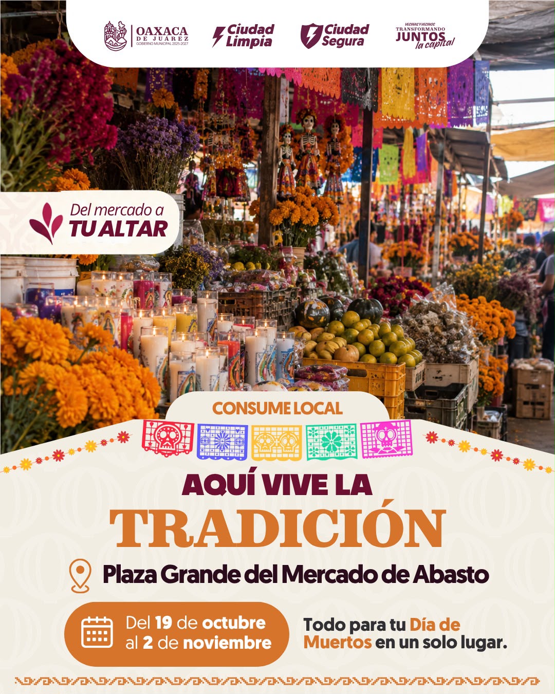 Invita Gobierno de Oaxaca de Juárez a consumir local y preservar las tradiciones del Día de Muertos