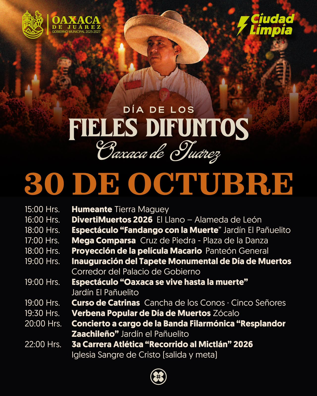 Este 30 de octubre, Oaxaca de Juárez invita a disfrutar de las actividades culturales por Fieles Difuntos 2026